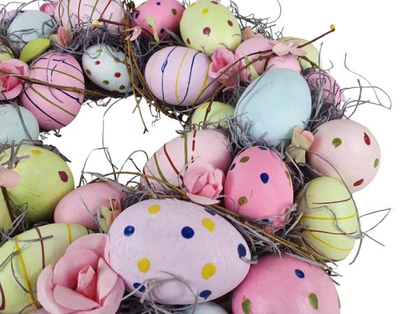 Deko Osterkranz mit bunten Eiern 45cm